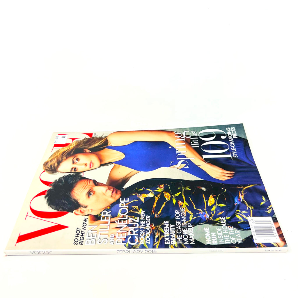 VOGUE Magazine FEBRUARY 2016 Cover BEN STILLER & PENELOPE CRUZ