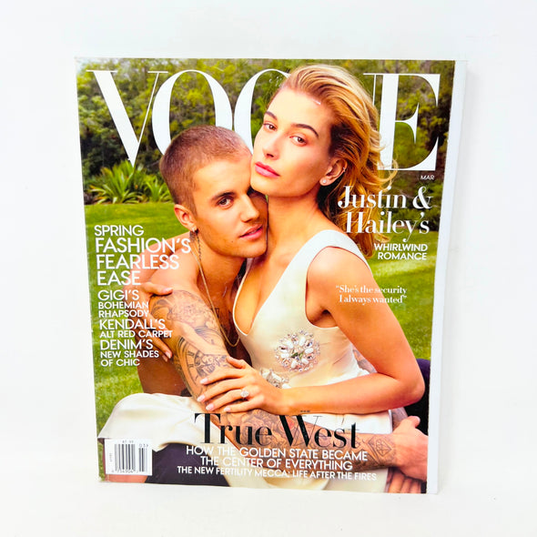 Vogue Magazine (March, 2019) Justin Bieber and Hailey Baldwin Cover