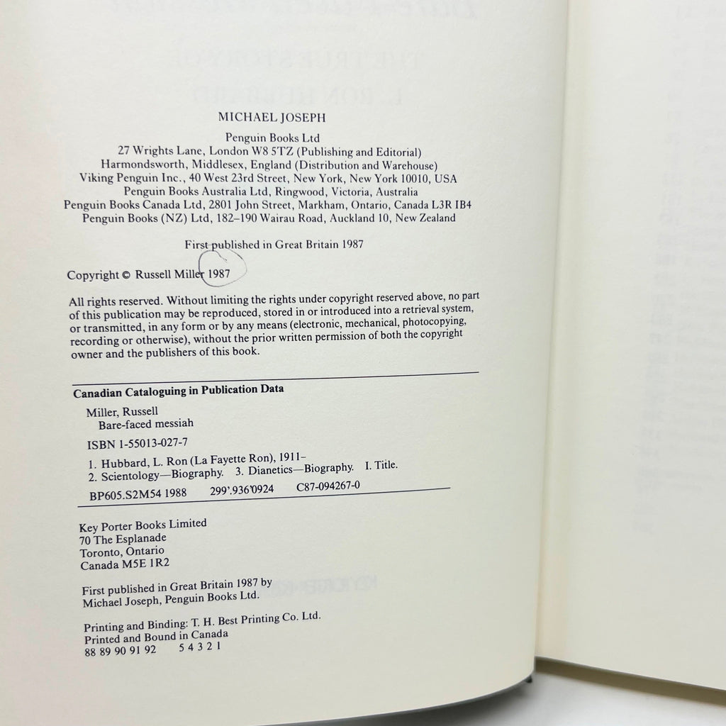 1987 Bare-Faced Messiah The True Story Of L. Ron Hubbard By Russell Miller