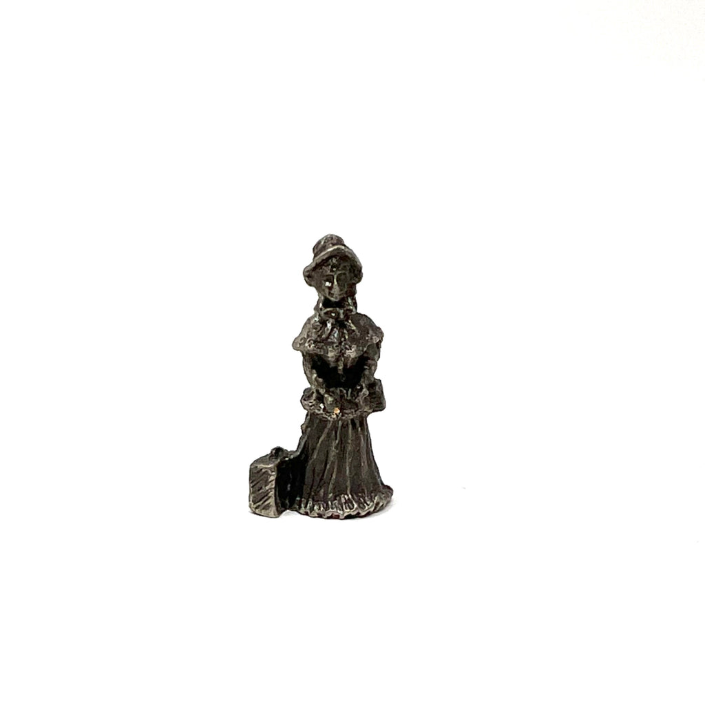 Vintage The Americana Pewter Collection Lady Traveler 1" Figure