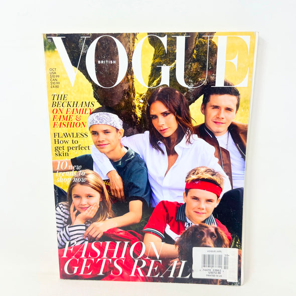 VOGUE BRITISH MAGAZINE, THE BECKHAMS ON FAMILY FAME & FASHION OCTOBER, 2018