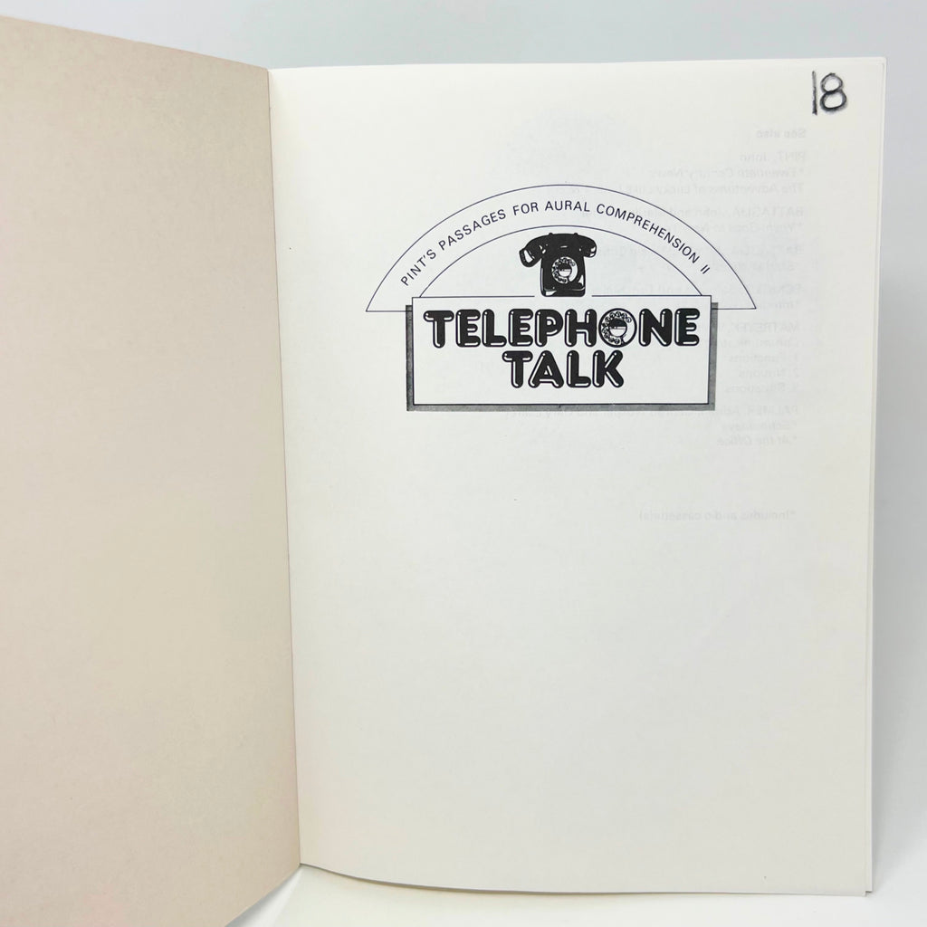 1988 Pints Passages For Aural Comprehension II Telephone Talk John Pint