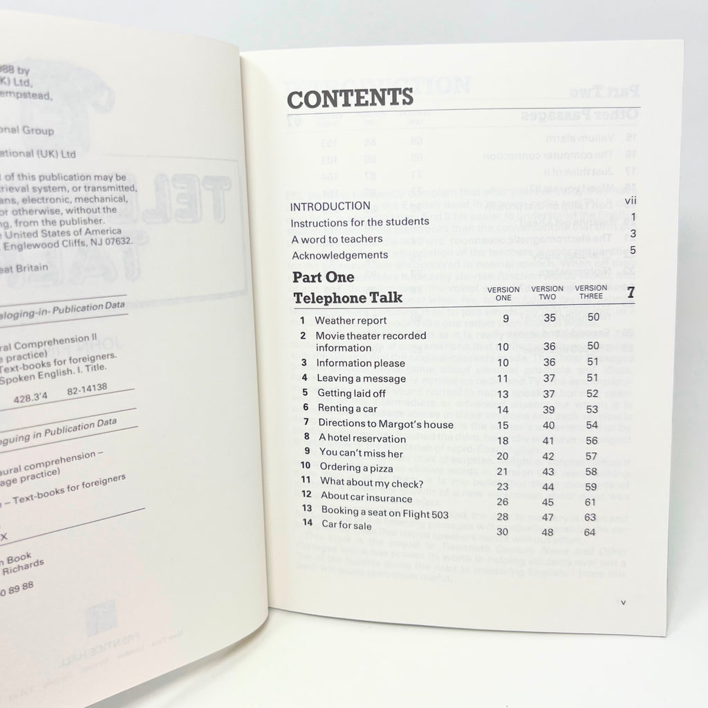 1988 Pints Passages For Aural Comprehension II Telephone Talk John Pint