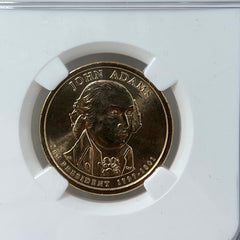 2007-D John Adams Presidential $1 Brilliant Uncirculated NgC 1st Day Issue