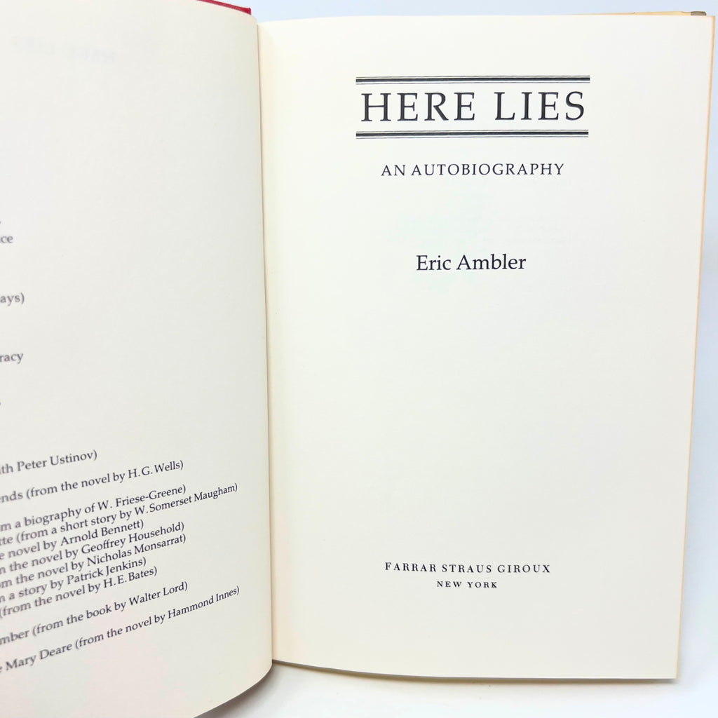 1985 Here Lies Eric An Autobiography