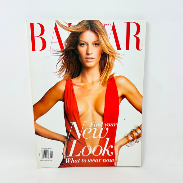 Harpers Bazaar Feb 2002 American Original Fashion Magazine Gisele Bundchen Cover