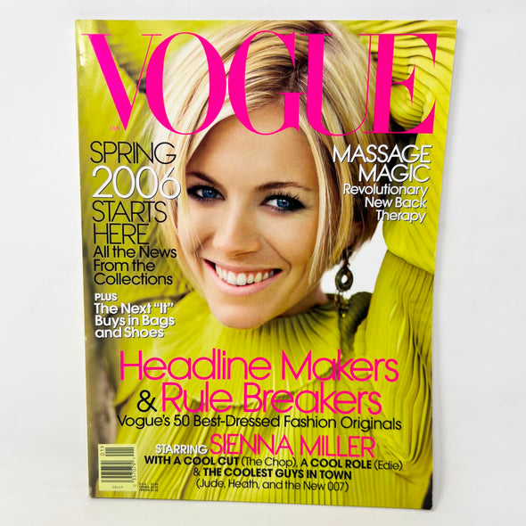 Vintage Vogue USA January 2006: Sienna Miller Cover VOGUE