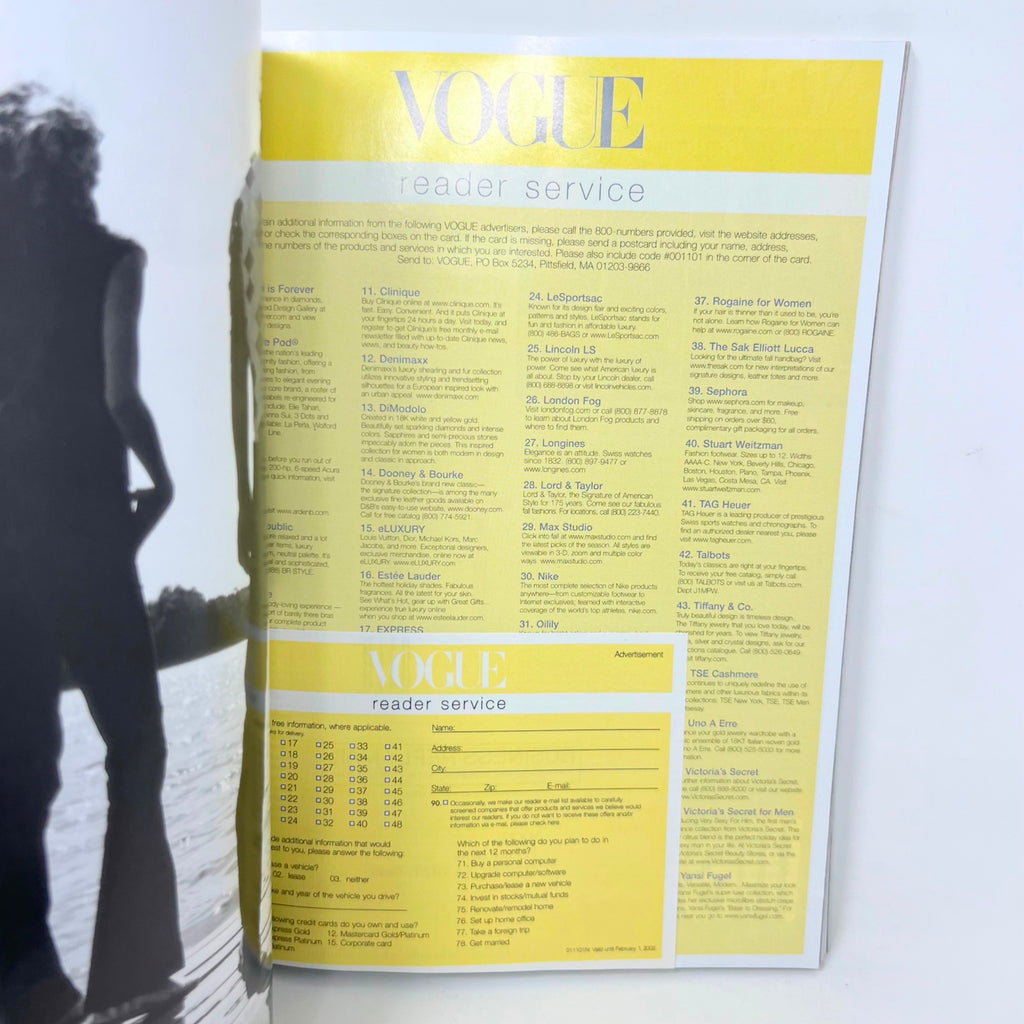 Vogue Magazine November 2001 Britney Spears Cover No Label VG