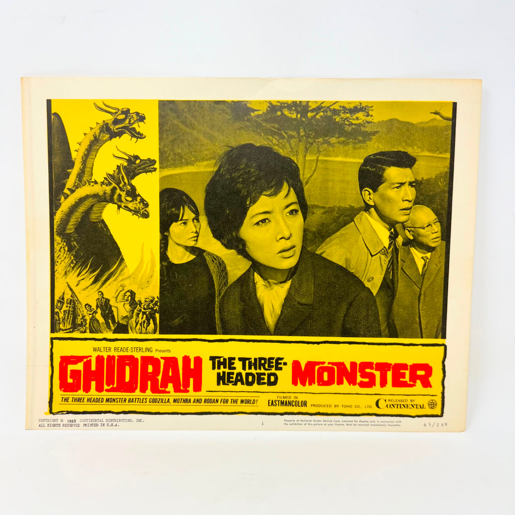 1965 Ghidrah The Three Headed Monsters Godzilla Mothra Rodan Movie Lobby Card 1