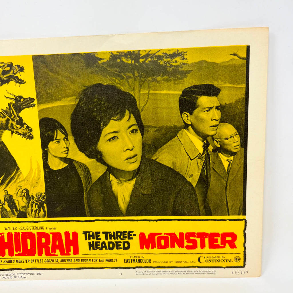 1965 Ghidrah The Three Headed Monsters Godzilla Mothra Rodan Movie Lobby Card 1