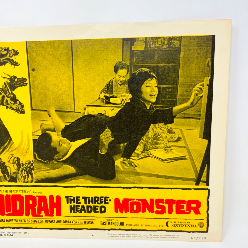 1965 Ghidrah The Three Headed Monsters Godzilla Mothra Rodan Movie Lobby Card 2