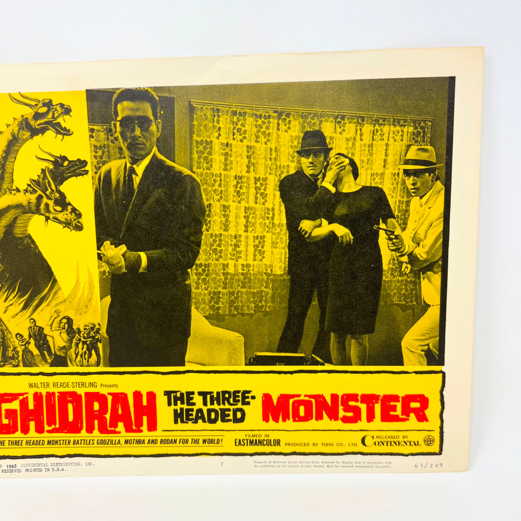 1965 Ghidrah The Three Headed Monsters Godzilla Mothra Rodan Movie Lobby Card 7