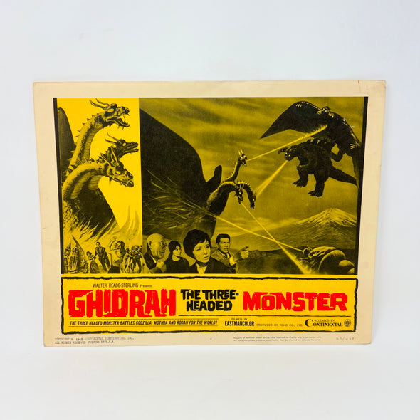 1965 Ghidrah The Three Headed Monsters Godzilla Mothra Rodan Movie Lobby Card 4