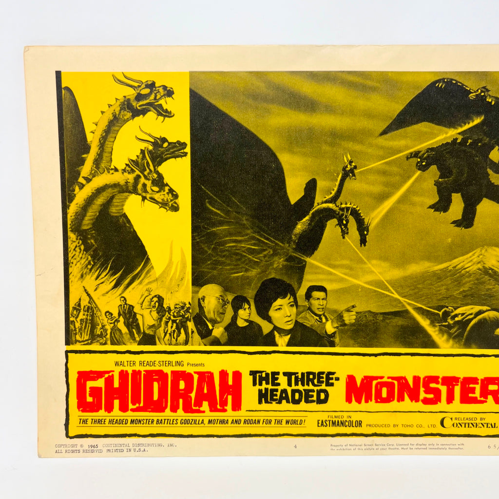1965 Ghidrah The Three Headed Monsters Godzilla Mothra Rodan Movie Lobby Card 4