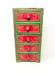 2014 Cost Plus World Market Wooden Jewelry Box 5 Drawer Organizer