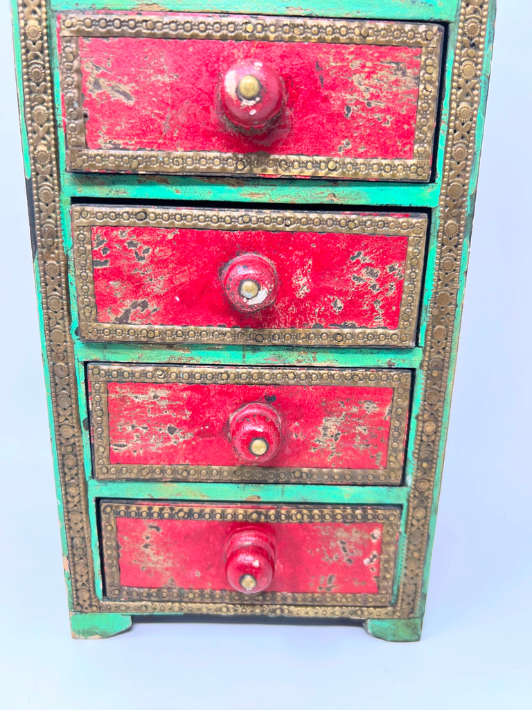 2014 Cost Plus World Market Wooden Jewelry Box 5 Drawer Organizer