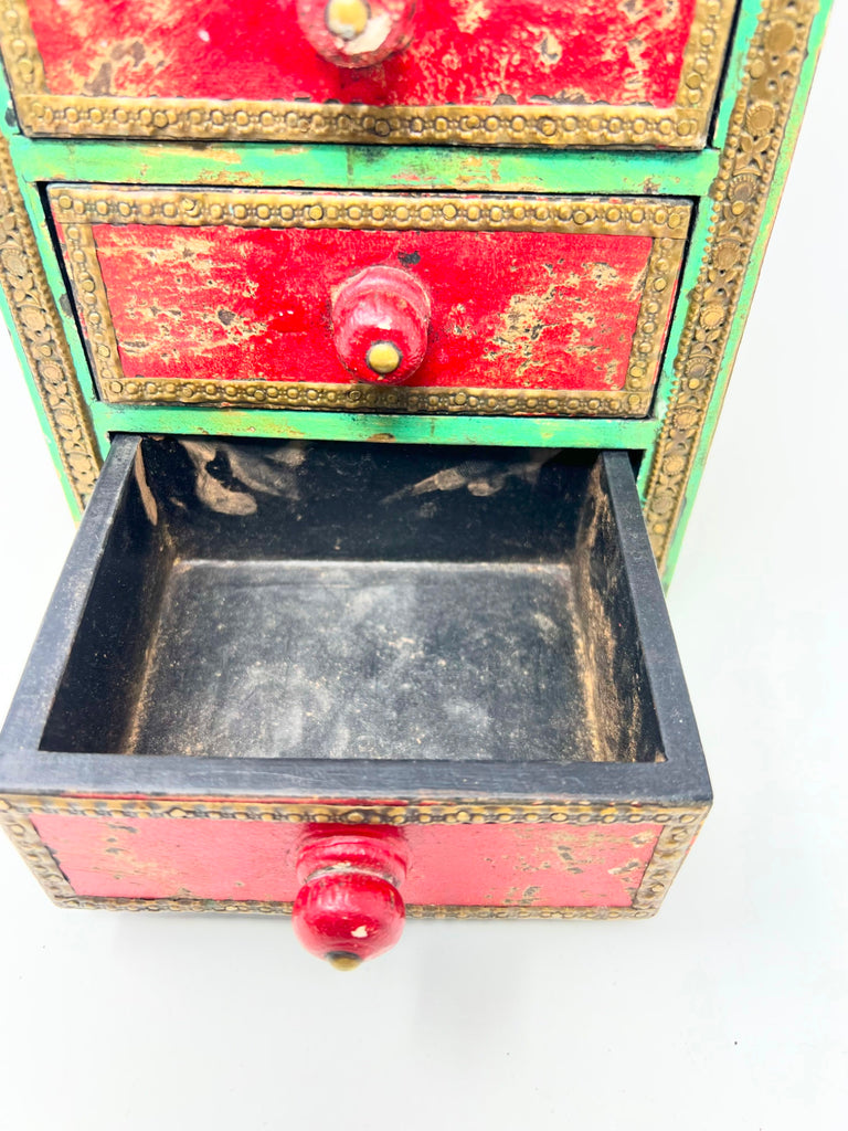 2014 Cost Plus World Market Wooden Jewelry Box 5 Drawer Organizer