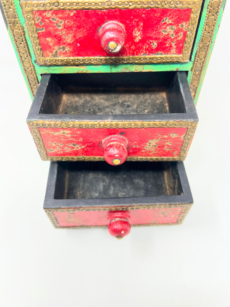 2014 Cost Plus World Market Wooden Jewelry Box 5 Drawer Organizer