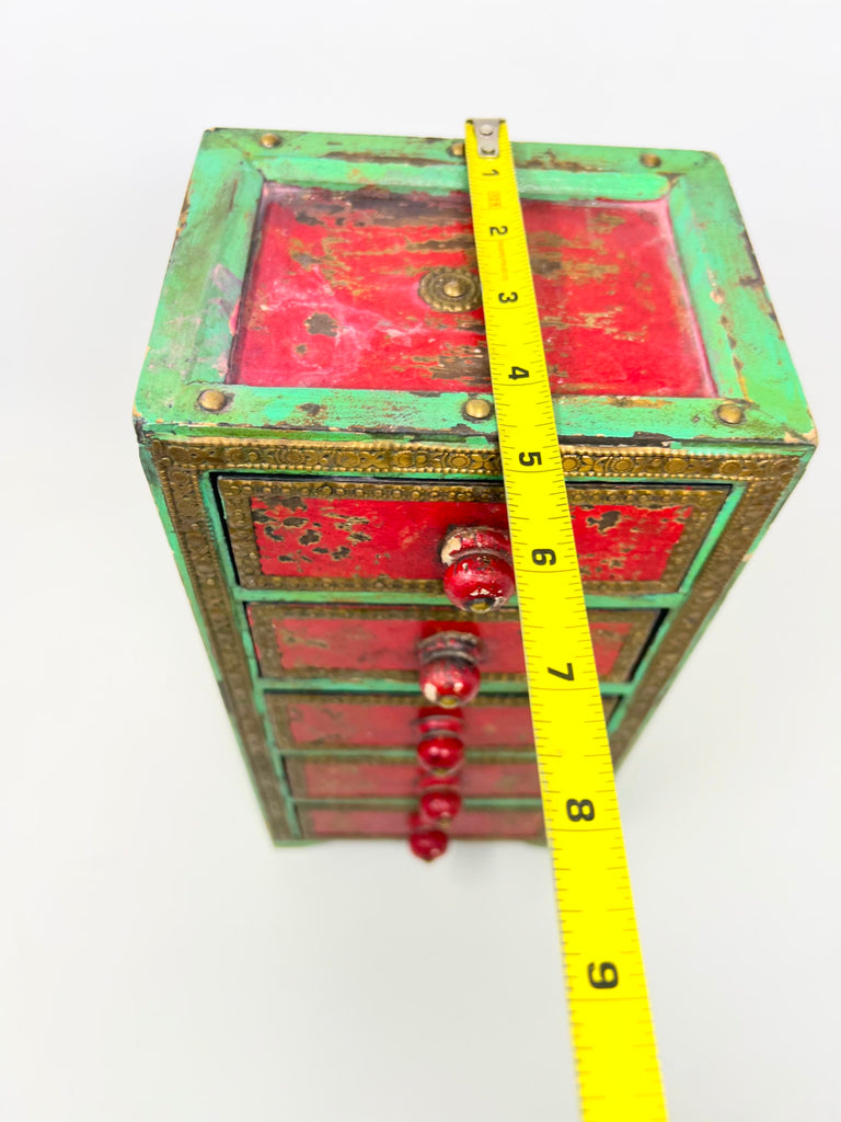2014 Cost Plus World Market Wooden Jewelry Box 5 Drawer Organizer