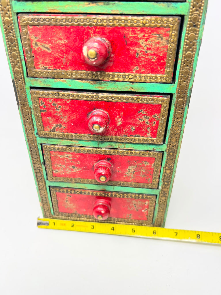 2014 Cost Plus World Market Wooden Jewelry Box 5 Drawer Organizer