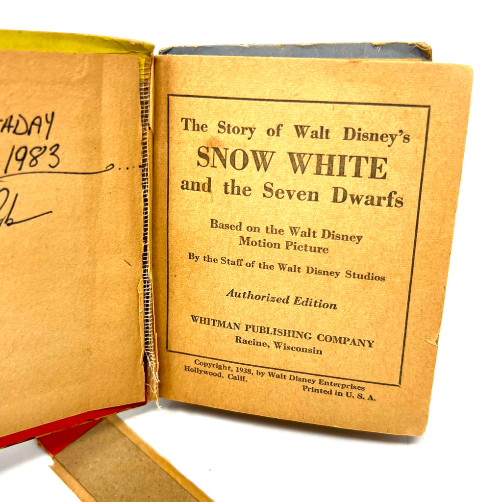 1938 The Story Of Walt Disney Snow White and the Seven Dwarfs A BigLittle Book