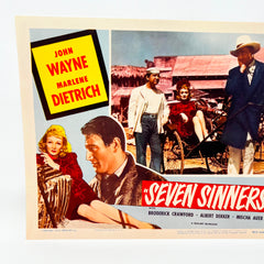 1954 Seven Sinners John Wayne Marlene Dietrich Collectible Movie Lobby Card (c)