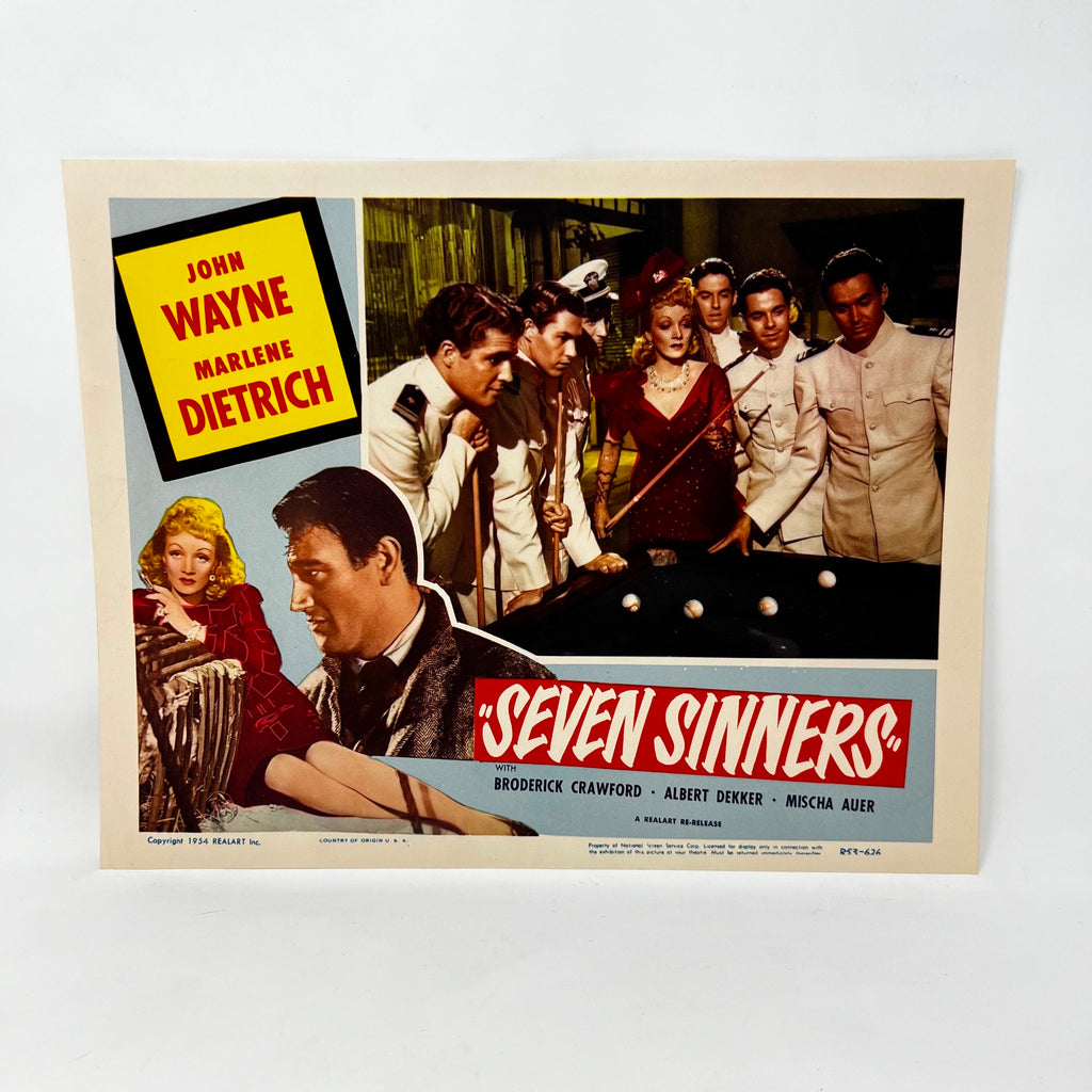 1954 Seven Sinners John Wayne Marlene Dietrich Collectible Movie Lobby Card (d)