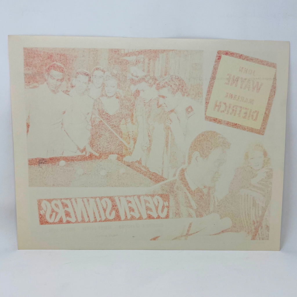 1954 Seven Sinners John Wayne Marlene Dietrich Collectible Movie Lobby Card (d)