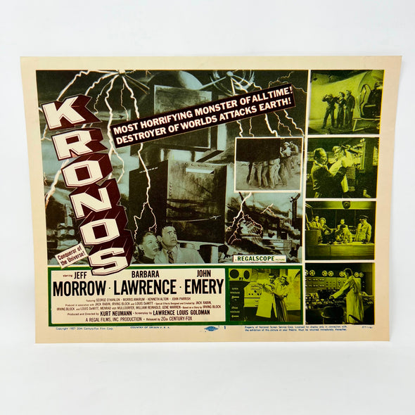 1957 Kronos Scifi Collectible Movie Lobby Card 1