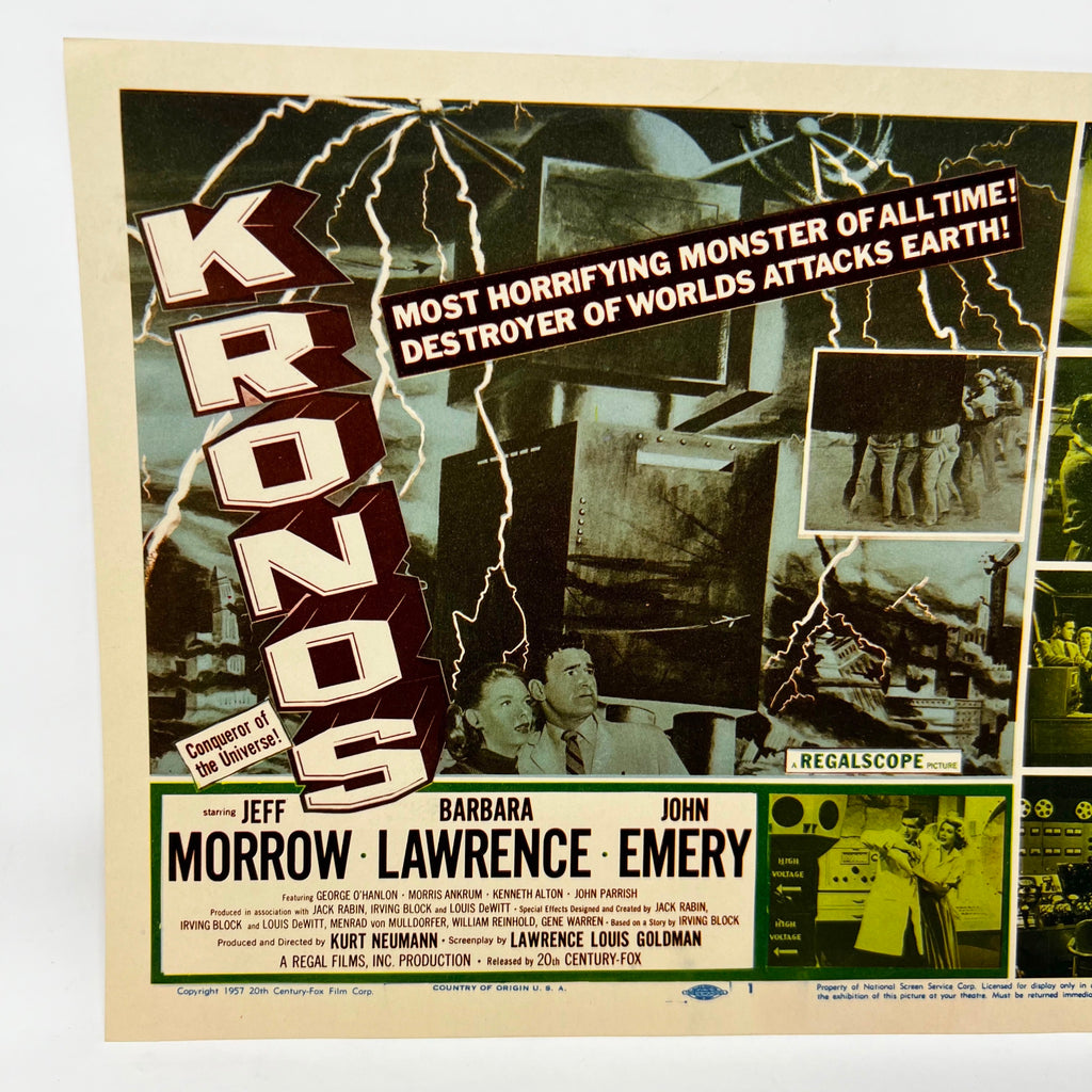 1957 Kronos Scifi Collectible Movie Lobby Card 1