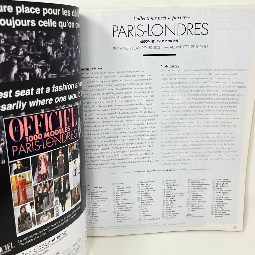 L'Officiel Magazine No.105 1000 Models Paris London Winter 2010-11