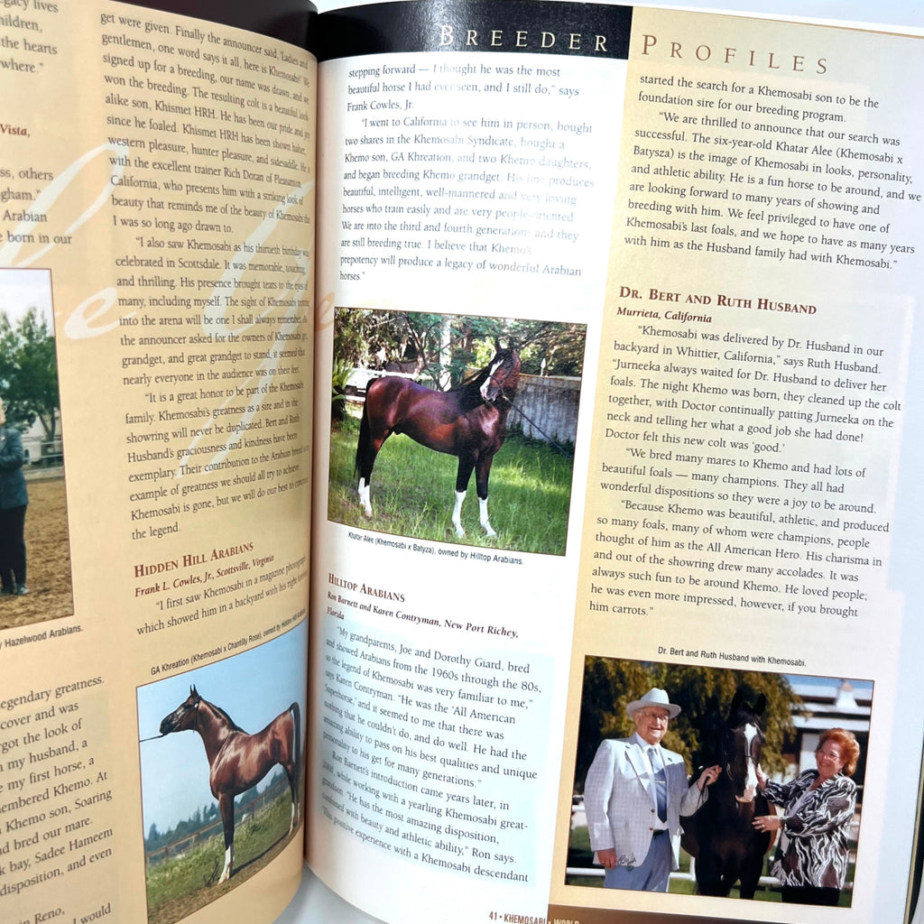 Arabian horse Khemosabi Farwell Book May 14, 1967 – March 1, 2001