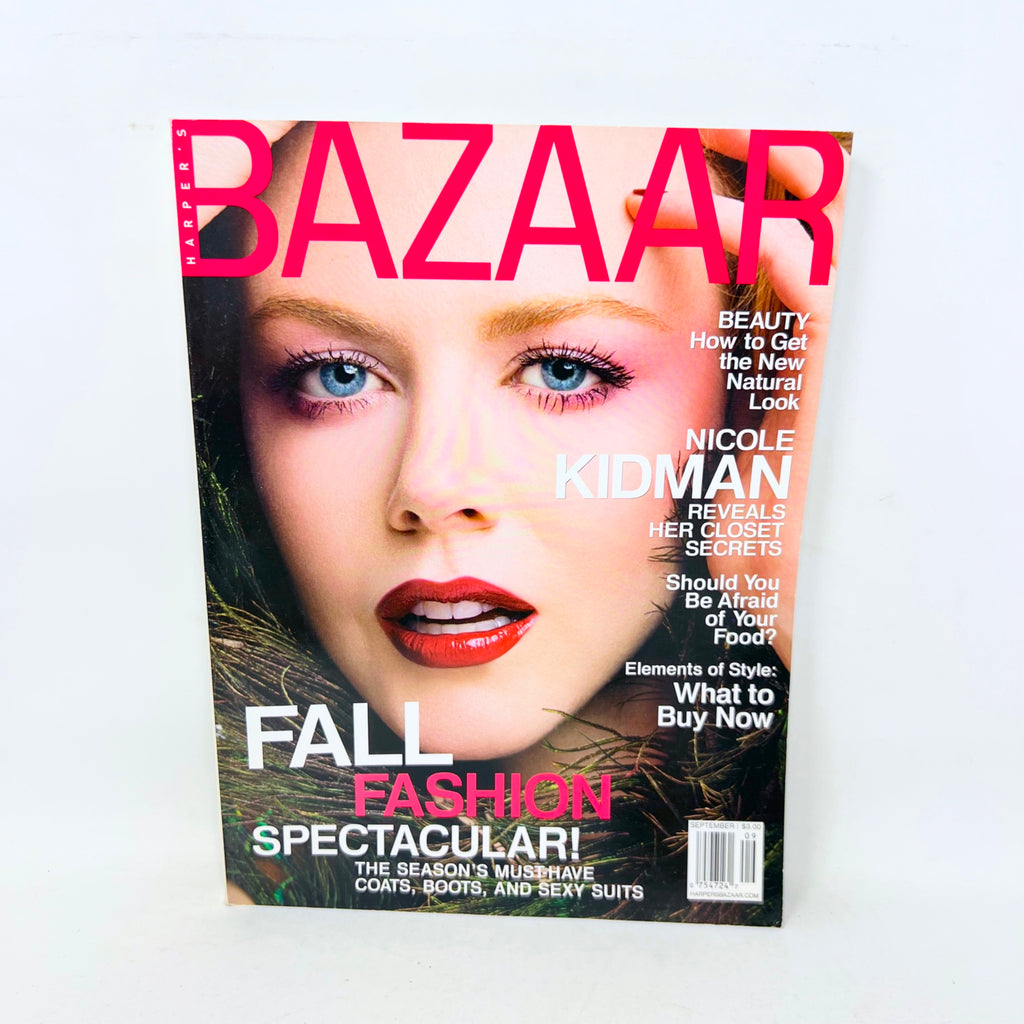HARPER'S BAZAAR Magazine September 2001 Fall Fashion Nicole Kidman Cover