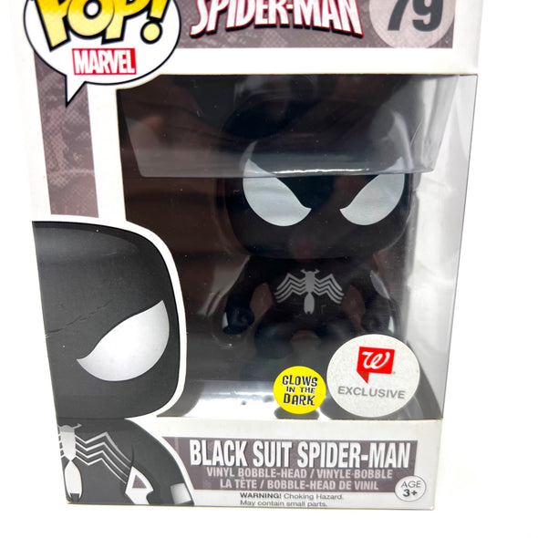 Funko Pop Marvel Walgreens Exclusive Black Suit Spider-Man bobble-head
