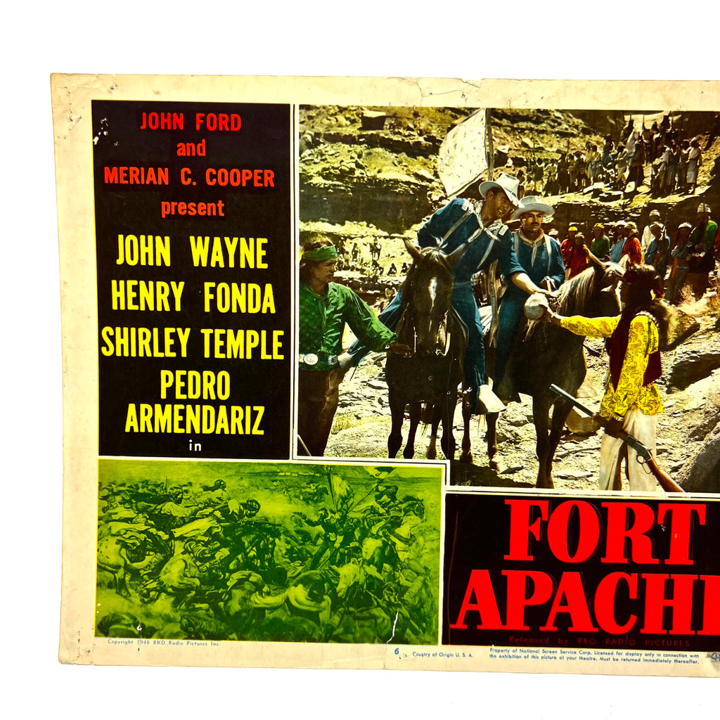 1948 Fort Apache original Lobby Card No.6 John Way Shirley Temple Henry Fonda