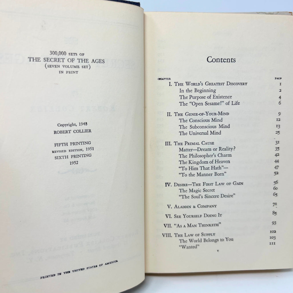 1952 The Secret Of The Ages By Robert Collier sixth Printing