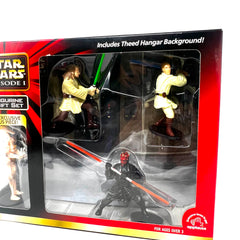 Star Wars Episode 1 Figurine Gift Set Theed Hanger Darth Maul Obi-Wan Qui-Gon