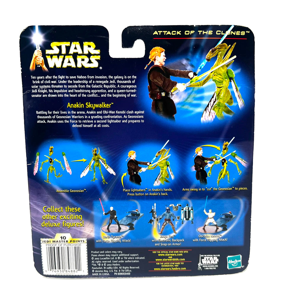 Hasbro Star Wars Attack of the Clones Anakin Skywalker With Slashing Action