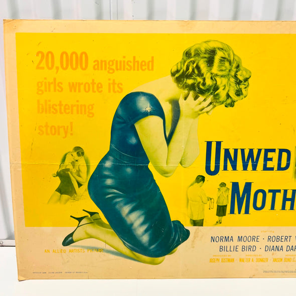 1958 Unwed Mother Movie Poster 22x28