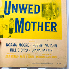 1958 Unwed Mother Movie Poster 22x28