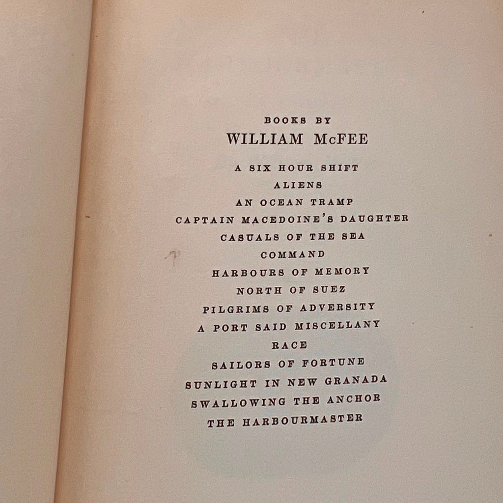 1931 The Harbourmaster A Novel  William Mcfee
