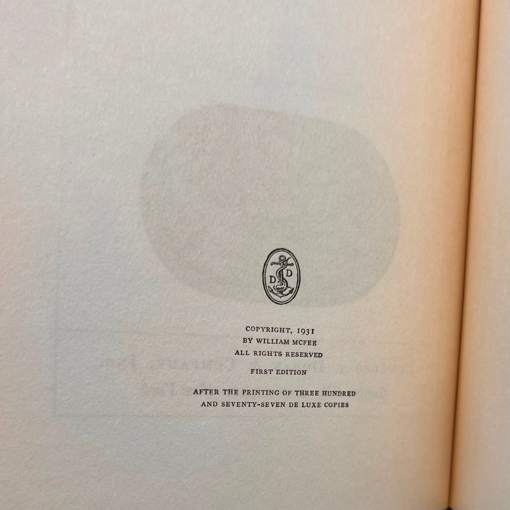 1931 The Harbourmaster A Novel  William Mcfee