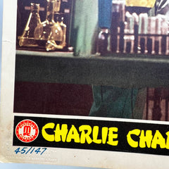 1945 Charlie Chan THe Scarlet Blue Movie Lobby Card Gene Autry