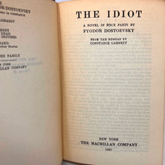 1948 The Idiot The Novel Of Fyodor Dostoevsky Vol. II