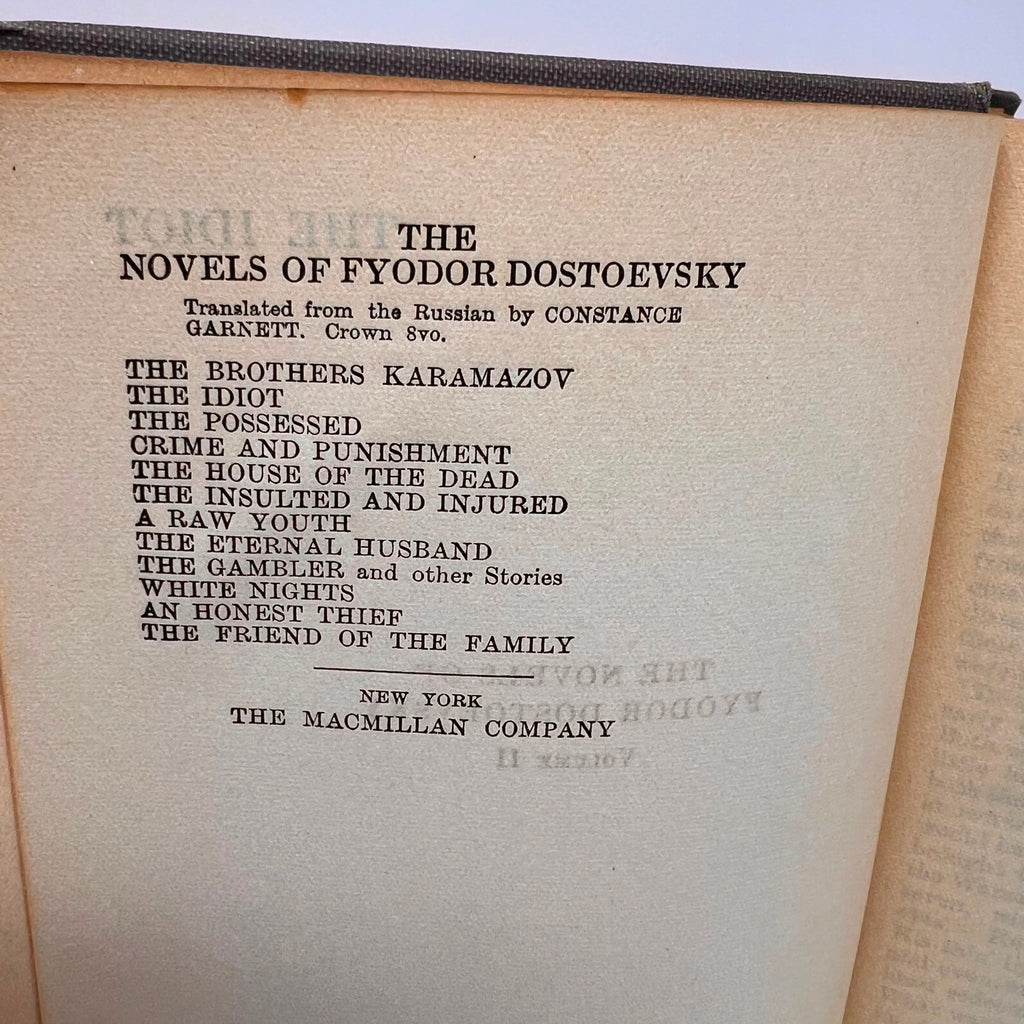 1948 The Idiot The Novel Of Fyodor Dostoevsky Vol. II