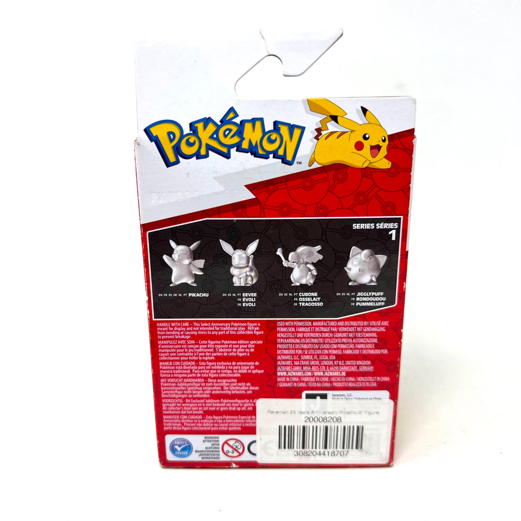 Pokémon 25 years Anniversary Chrome Silver Pikachu Figure