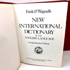 New International Dictionary Of The English Language Funk & Wagnalls A-Z