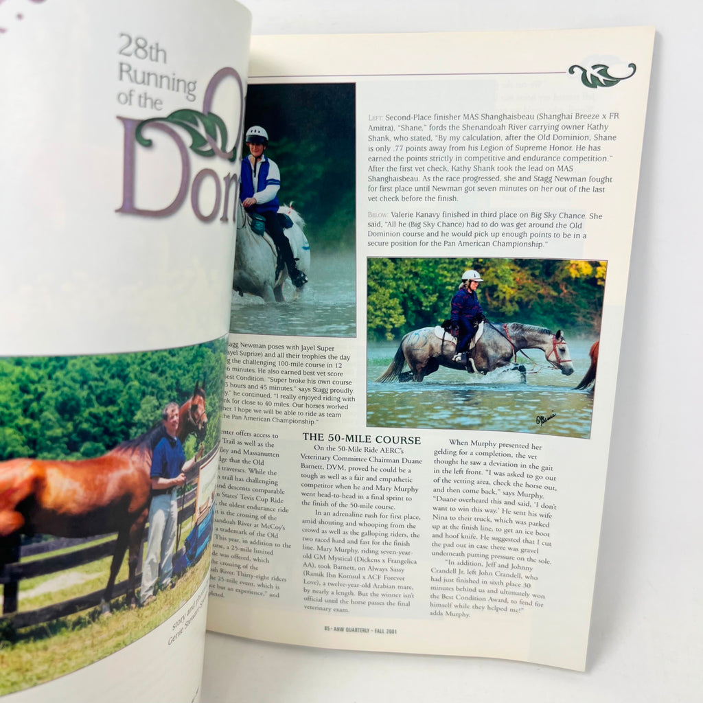 Arabian Horse World Quarterly Vol. 4 No.4 Fall 2001 Old Dominion Ride Sandybrook