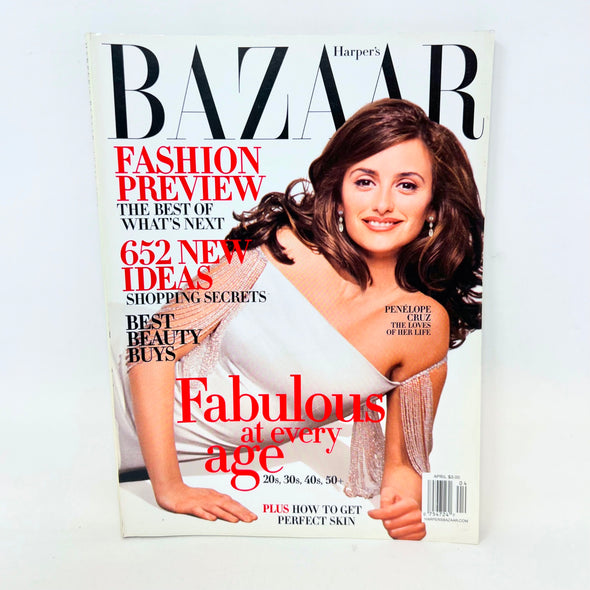 Harper's Bazaar Fashion Magazine April 2003 Penelope Cruz Cover