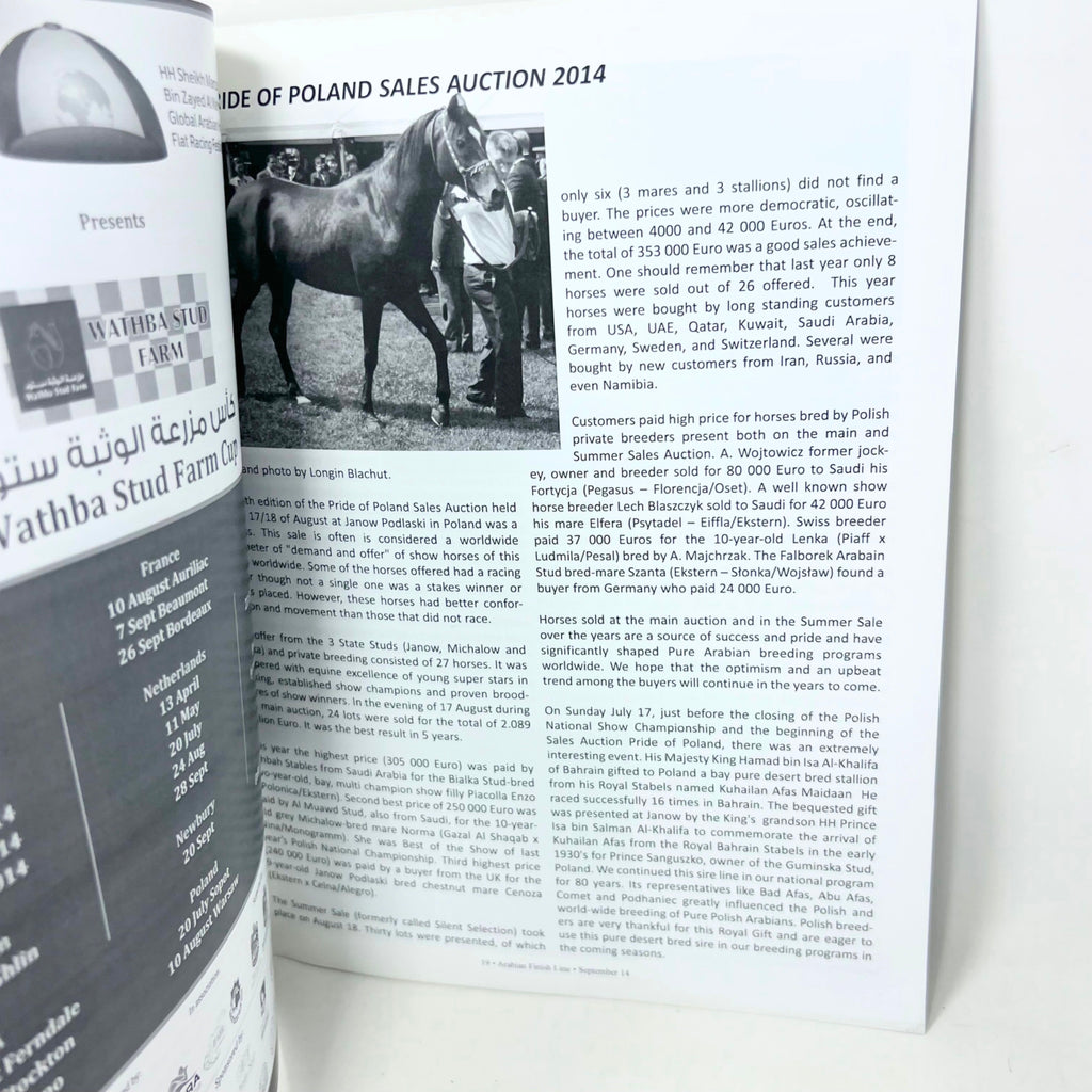 Arabian Finishline September 2014 Vol.26 N0.8 Arabina Horse Racing foremost Publ